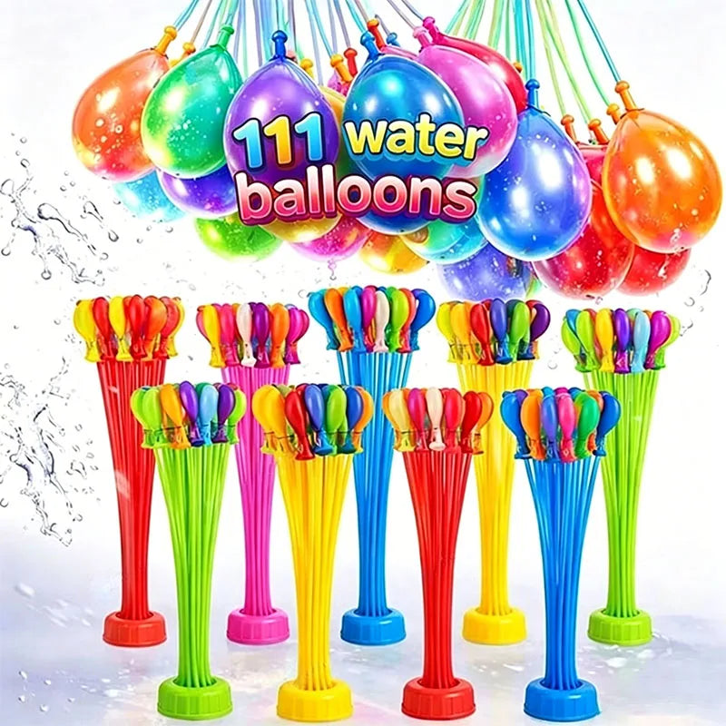 111Pcs Summer Water Bombs: Fast Fill Water Balloons for Pool Party, Outdoor Team Game, Beach Splash Toy, Festival Decor