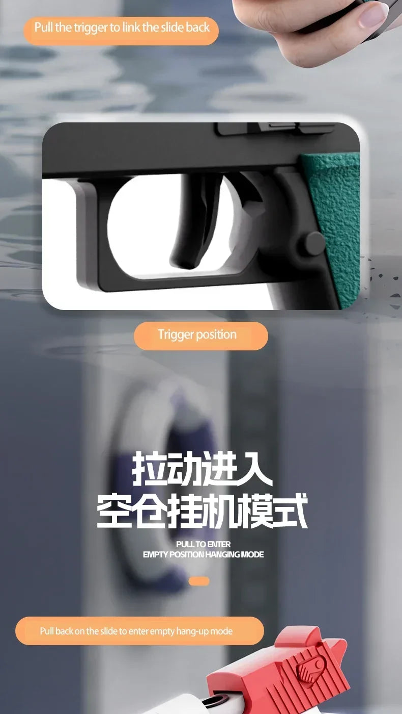 Mini water pistol Mechanical continuous firing Water Gun Summer  Pool Shooting Watergun Manual Water Gun Outdoor Game Toys Gifts