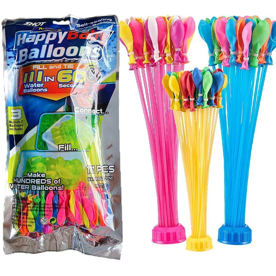 111Pcs Summer Water Bombs: Fast Fill Water Balloons for Pool Party, Outdoor Team Game, Beach Splash Toy, Festival Decor