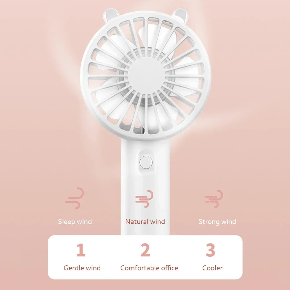 Portable Handheld Fan Small Cooling Fan USB Rechargeable Cooler Handheld Fan Mini USB Fans Strong Wind Small Cooling Tools