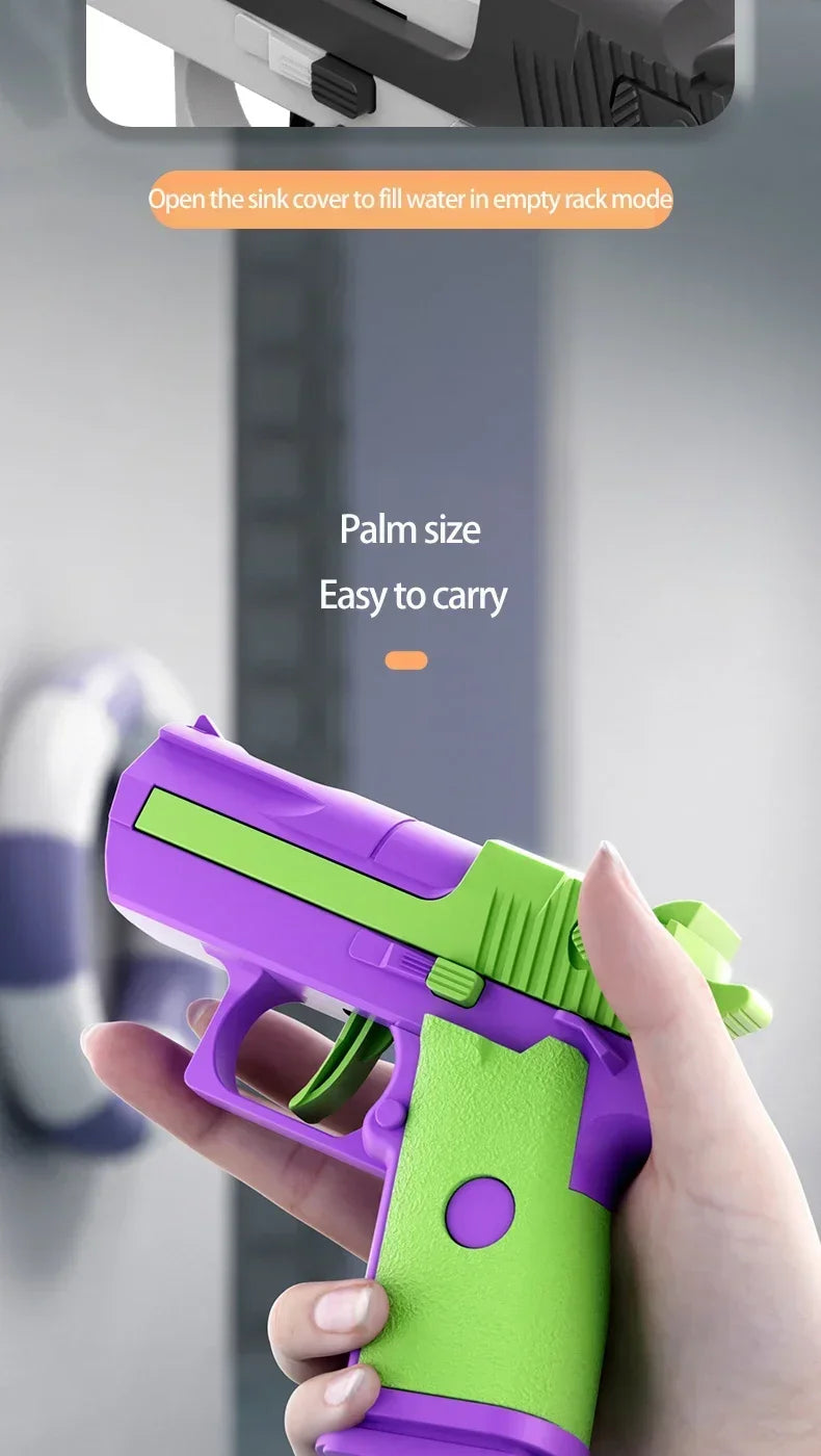 Mini water pistol Mechanical continuous firing Water Gun Summer  Pool Shooting Watergun Manual Water Gun Outdoor Game Toys Gifts