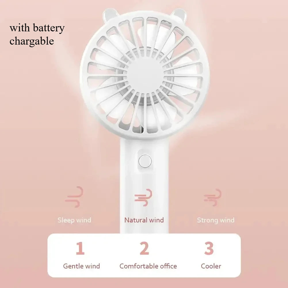 Portable Handheld Fan Small Cooling Fan USB Rechargeable Cooler Handheld Fan Mini USB Fans Strong Wind Small Cooling Tools